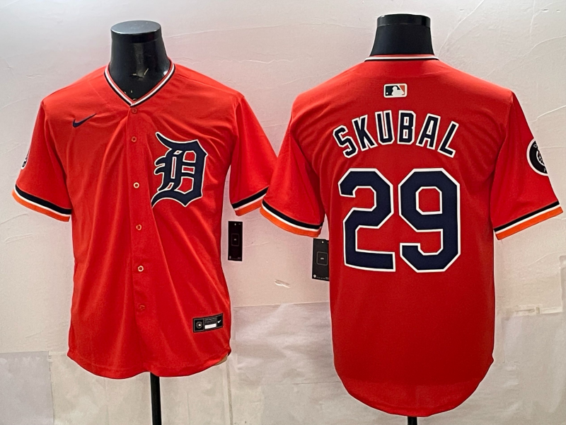 Men Detroit Tigers #29 Skubal orange Game Nike MLB Jersey 20260320003